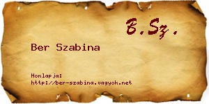 Ber Szabina névjegykártya